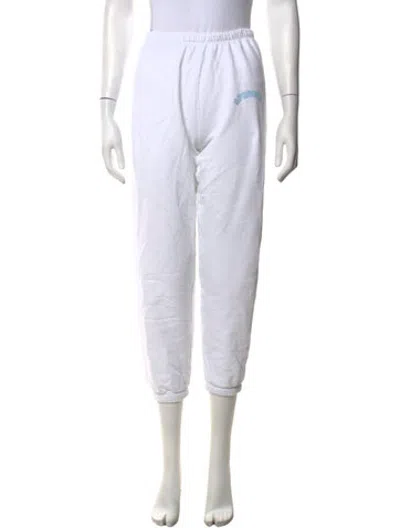 Pre-owned Sprwmn Graphic Print Straight Leg Pants In White