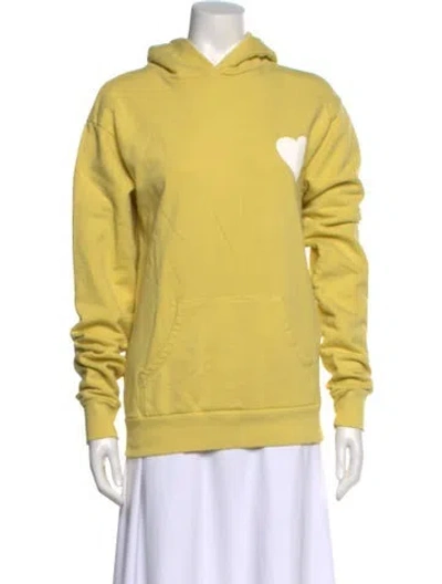 Pre-owned Sprwmn Graphic Print V-neck Sweater In Yellow