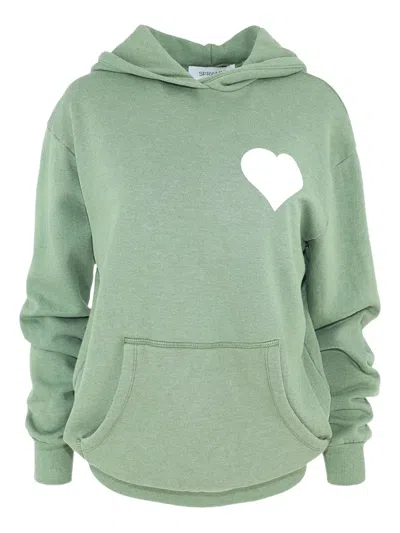 Sprwmn Heart-embellished Hoodie In Green