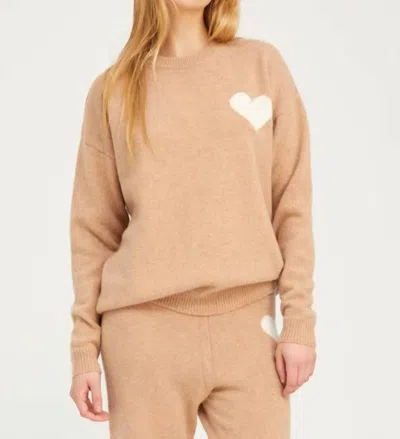 Sprwmn Heart Logo Cashmere Sweater In Almond In Brown
