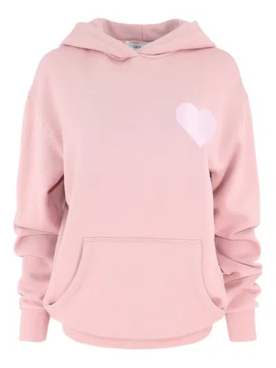 Sprwmn Heart-print Hoodie In Pink