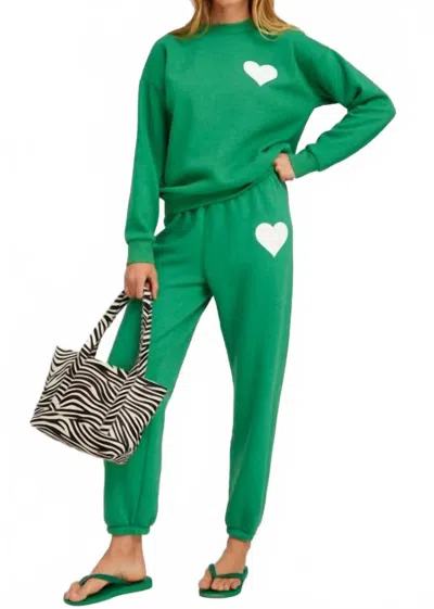 Sprwmn Heart Sweatpant In Kelly Green