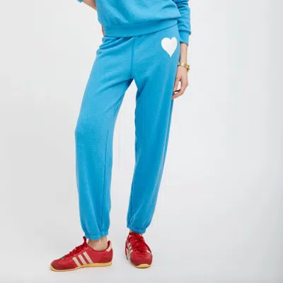 Sprwmn Heart Sweatpants In Turquoise In Brown