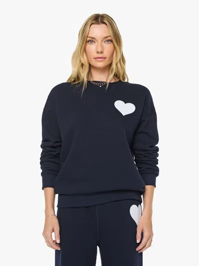 Sprwmn Heart Sweatshirt Navy In Blue