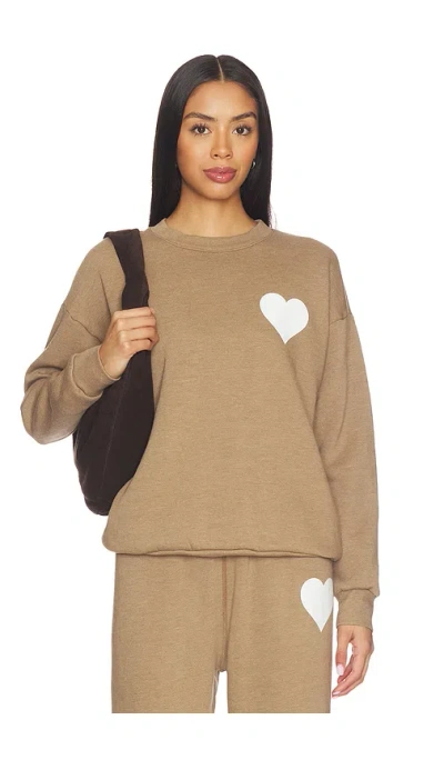 Sprwmn Heart Sweatshirt In Taupe