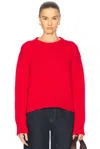 Sprwmn Heavy Crewneck Sweater In Red
