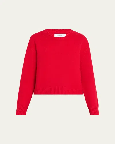 Sprwmn Heavyweight Cashmere Crewneck Pullover In Red