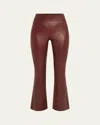 Sprwmn High-waist Ankle Flare Leather Leggings In Pinot