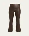 Sprwmn High-waist Flare-leg Cropped Leather Leggings
