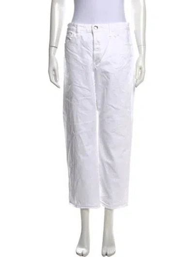 Pre-owned Sprwmn High-rise Straight Leg Jeans In White