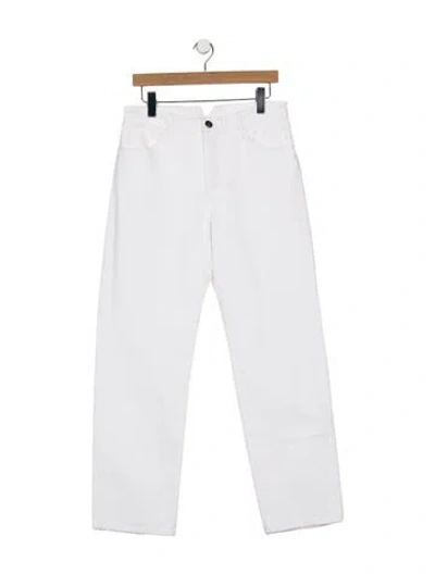 Pre-owned Sprwmn High-rise Straight Leg Jeans In White