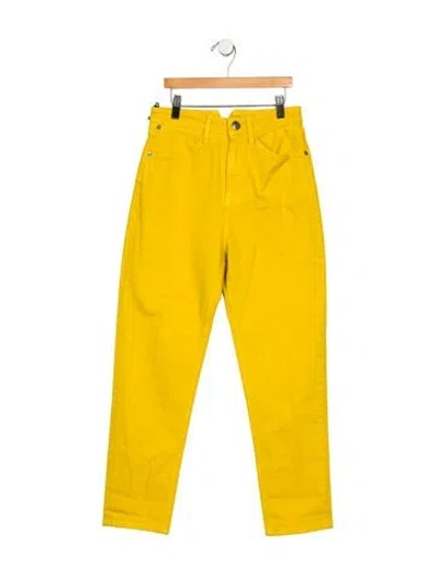 Pre-owned Sprwmn High-rise Straight Leg Jeans In Yellow