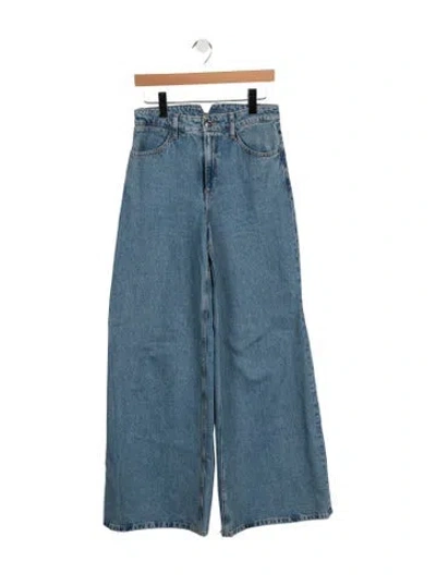 Pre-owned Sprwmn High-rise Wide Leg Jeans In Blue