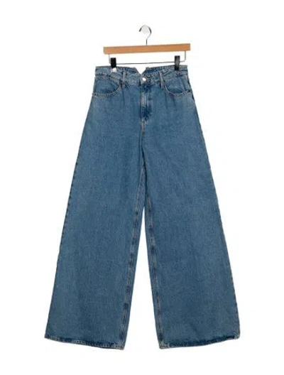Pre-owned Sprwmn High-rise Wide Leg Jeans In Blue