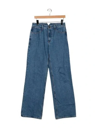 Pre-owned Sprwmn High-rise Wide Leg Jeans In Blue
