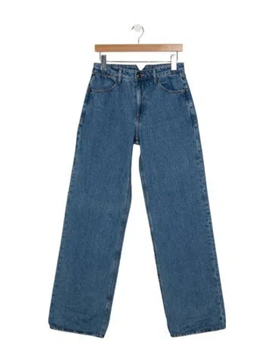 Pre-owned Sprwmn High-rise Wide Leg Jeans In Blue