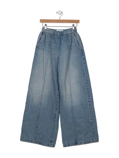 Pre-owned Sprwmn High-rise Wide Leg Jeans In Blue