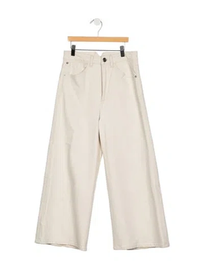 Pre-owned Sprwmn High-rise Wide Leg Jeans In White