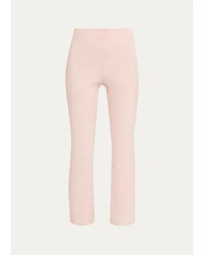 Sprwmn High-waist Cropped Flare Leggings In Pink