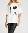 Sprwmn I Love La Rhinestone Tee In White In White