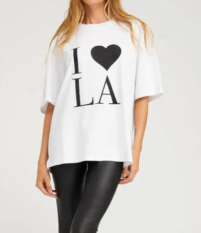 Sprwmn I Love La Rhinestone Tee In White
