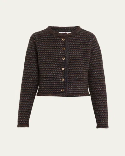 Sprwmn Ingrid Striped Cashmere Jacket In Multi