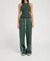 Sprwmn Ivy Baggy Athletic Track Sweatpants In Dark Green In Green
