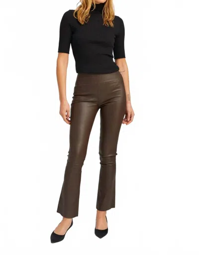 Sprwmn Jackie Leather Ankle Flare Leggings In Americano In Multi