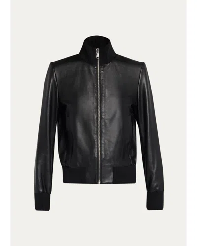 Sprwmn Jil Leather Bomber Jacket In Black