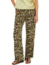 Sprwmn Silk Kauai Pants In Green Leopard In Burgundy