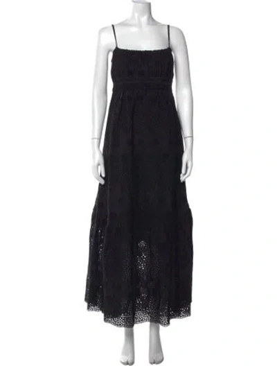 Pre-owned Sprwmn Lace Pattern Long Dress W/ Tags In Black