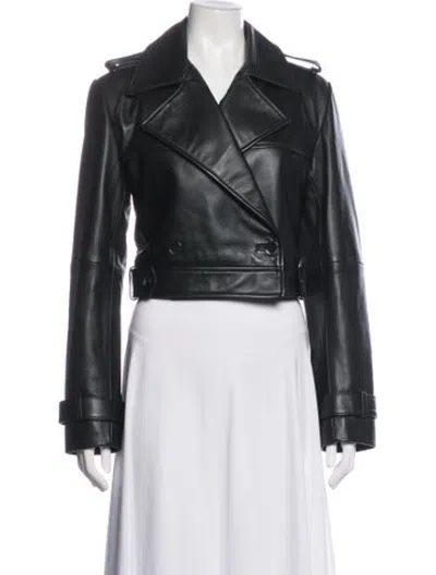 Pre-owned Sprwmn Lamb Leather Biker Jacket In Black