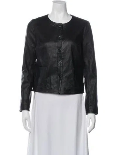 Pre-owned Sprwmn Lamb Leather Evening Jacket In Black