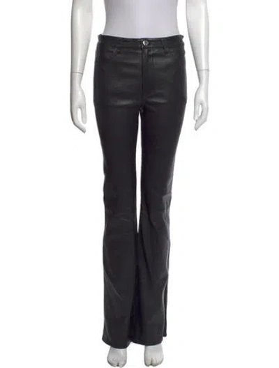 Pre-owned Sprwmn Lamb Leather Flared Pants In Black