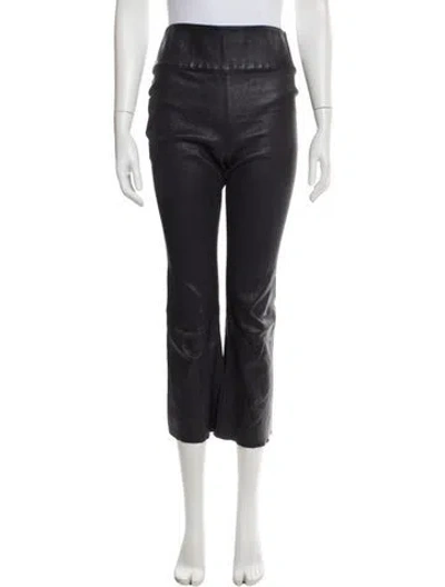 Pre-owned Sprwmn Lamb Leather Flared Pants In Black