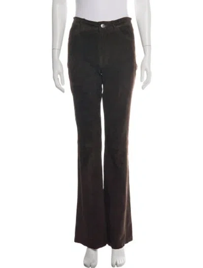 Pre-owned Sprwmn Lamb Leather Flared Pants In Black