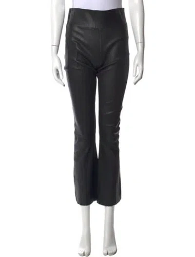 Pre-owned Sprwmn Lamb Leather Flared Pants In Black