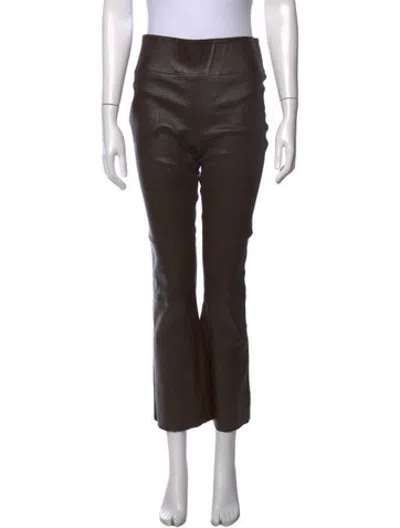 Pre-owned Sprwmn Lamb Leather Flared Pants In Black