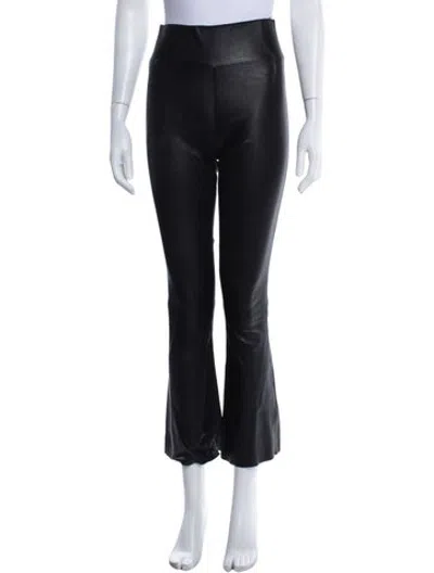 Pre-owned Sprwmn Lamb Leather Flared Pants In Black