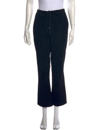 Pre-owned Sprwmn Lamb Leather Flared Pants In Black/blue