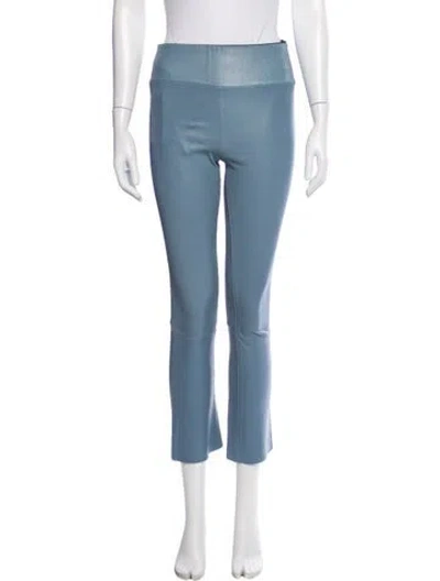 Pre-owned Sprwmn Lamb Leather Flared Pants In Blue