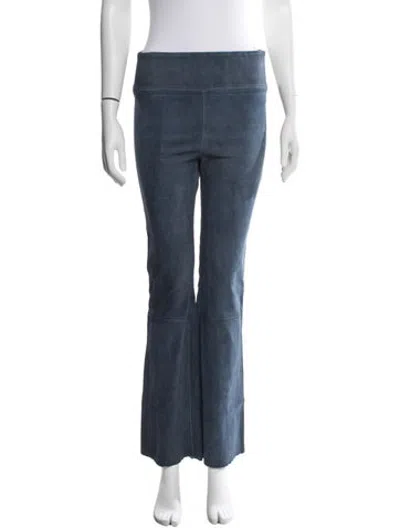 Pre-owned Sprwmn Lamb Leather Flared Pants In Blue