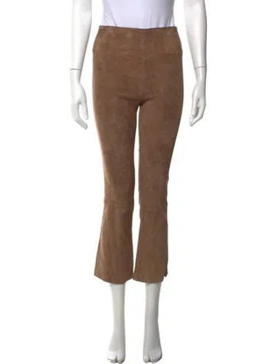 Pre-owned Sprwmn Lamb Leather Flared Pants In Brown