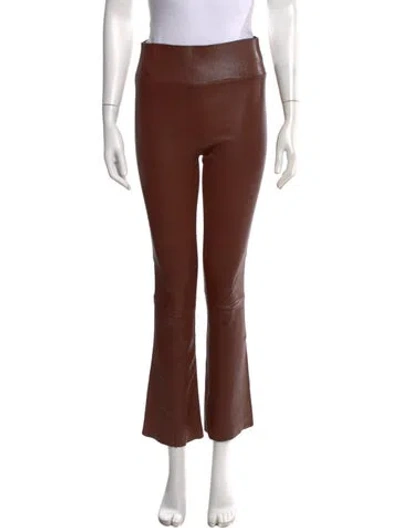 Pre-owned Sprwmn Lamb Leather Flared Pants In Brown