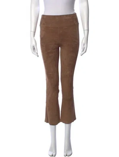 Pre-owned Sprwmn Lamb Leather Flared Pants In Brown