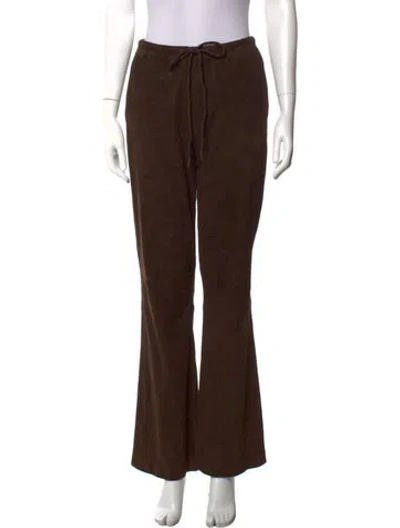 Pre-owned Sprwmn Lamb Leather Flared Pants In Brown