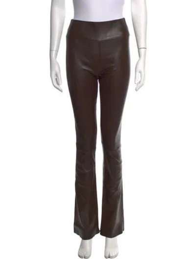 Pre-owned Sprwmn Lamb Leather Flared Pants In Brown