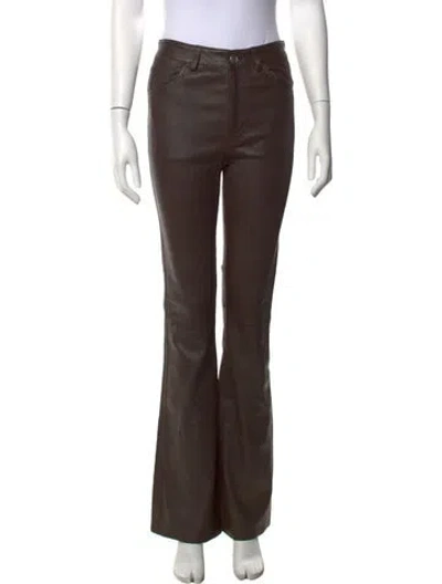 Pre-owned Sprwmn Lamb Leather Flared Pants In Brown