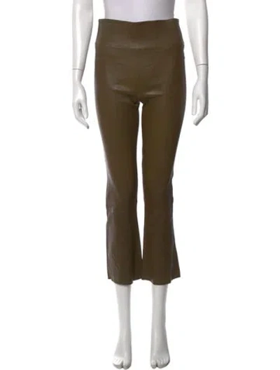 Pre-owned Sprwmn Lamb Leather Flared Pants In Brown