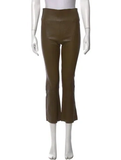Pre-owned Sprwmn Lamb Leather Flared Pants In Brown